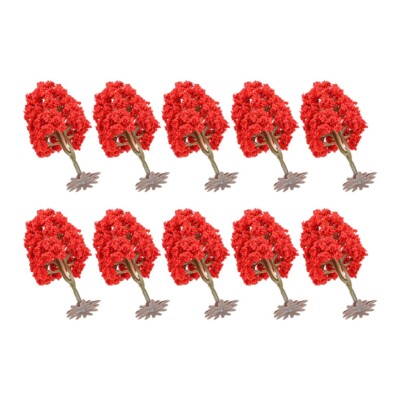 10Pc Model Tree Plastic Cherry Blossom Small Tree For DIY Craft Building Model