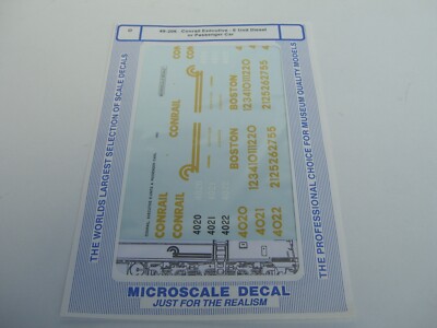 Microscale Decal 48-206 Conrail Executive E Units Diesel or Passenger Car 0 Scal