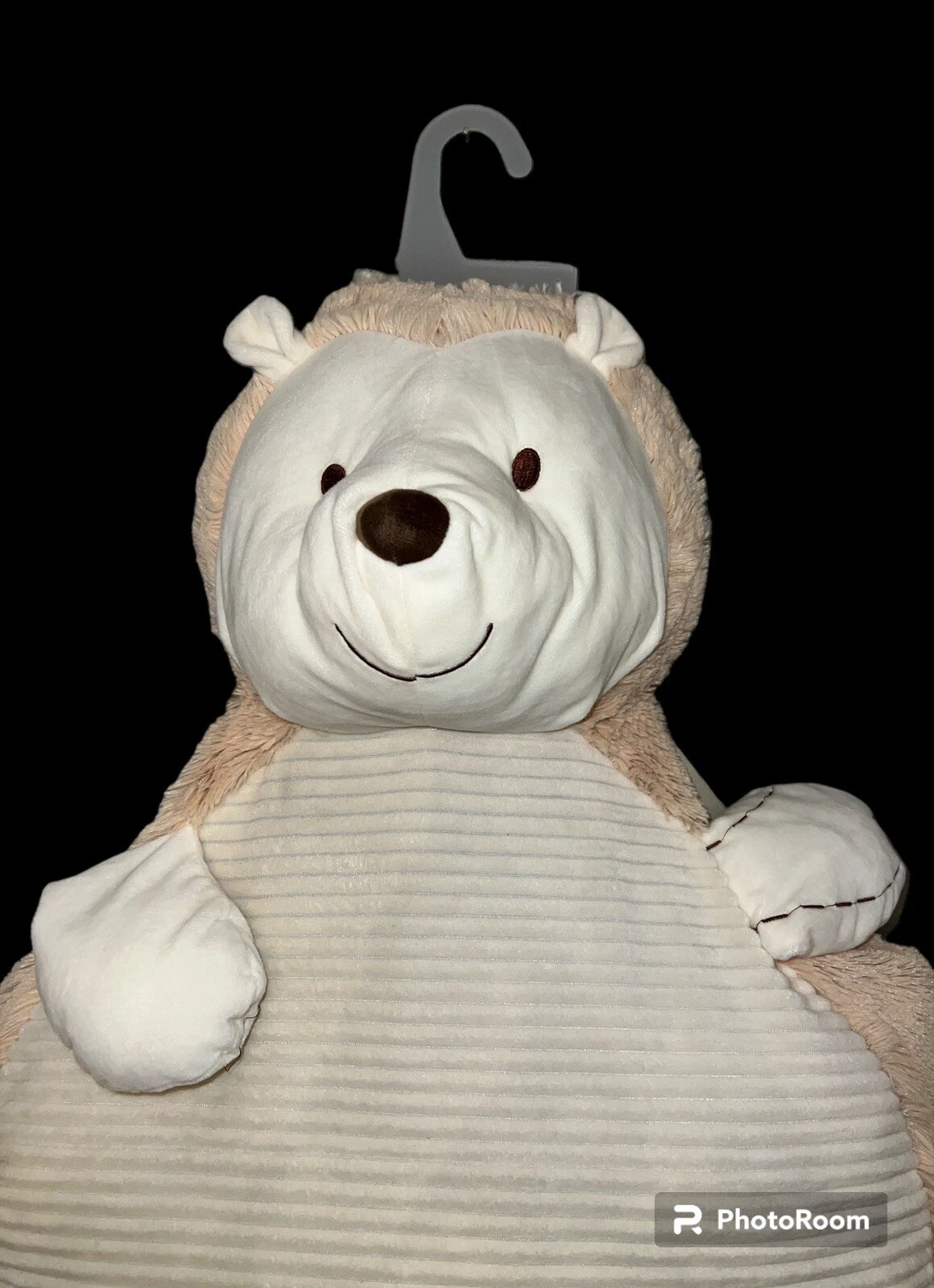 Kelly Baby Cream Hedgehog Plush Play Tummy Belly Time Pillow Mat 35" Ribbed