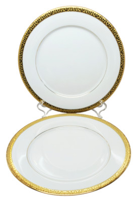 Royal Gallery - Gold Buffet - Pair of Dinner Plates - E - As Is
