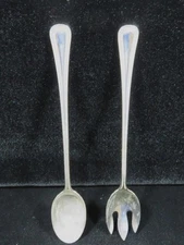 Silver Plate Salad Servers ~ Fork and Spoon Italy