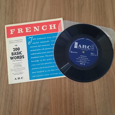 Jean-Claude Pilâtre - French The 200 Basic Words Vinyl 45rpm Record Learn French
