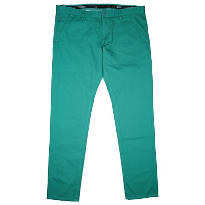 Massimo Dutti Mens Fabric Trousers Straight Leg Slim Jeans 54 XL W38 L34 Green NEW