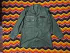 vtg 60s US Army Military Shirt men's 15.5 medium og-107 sateen vietnam reid G403