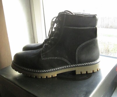 DEICHMANN AM SHOE COMPANY BASIC SCHNÜRSTIEFEL ECHTES LEDER BLACK SCHWARZ 46 NEU