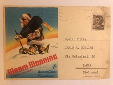 Cartolina Pubblicitaria Stufe Warm Morning Fuoco continuo neve c10