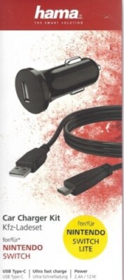 Hama 0054683 - Car Charger Kit - USB-C Kabel für Nintendo Switch - schwarz - Neu