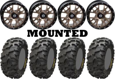 Kit 4 ITP Blackwater Evolution Tires 28x10-14/28x11-14 on Moose 545X Bronze CAN