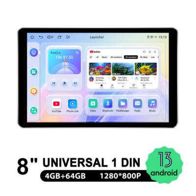 8Inch Touchscreen Android Auto Car Multimedia Player for Universal 1DIN GPS NAV