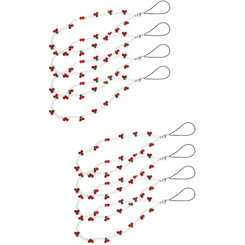 2 Pieces Mobile Phone Package Hanging Chain Miss Lanyard Wrist Cherry - Zdjęcie 9 z 12