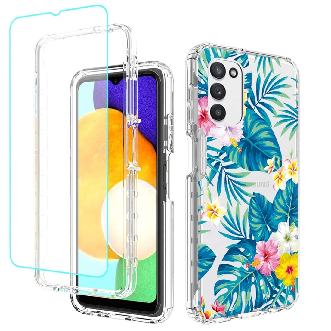 Case for Galaxy A03S Case, SM-A037U Case with Tempered Glass Screen Protector...