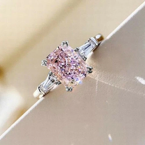 Elegantes anillos de boda de oro rellenos de plata 925 para mujer joyas de circón cúbico talla 6-10 - Imagen 19 de 33