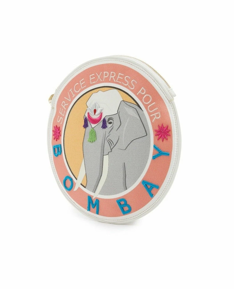 CHARLOTTE OLYMPIA Bombay Satin Canvas Circular Pouch Clutch NWT $565 - Image 4 of 4