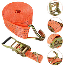 Heavy Duty Ratchet Tie Down Straps 50mm 6M Lashing Cargo Luggage 2 Tons Orange