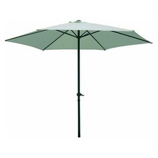 Garden Beach Umbrella Parasol 2.7m Cream Wind Up -  Patio BBQ Waterproof Sun