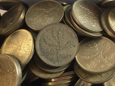 Lotto di 20 monete 20 Lire ramo di quercia