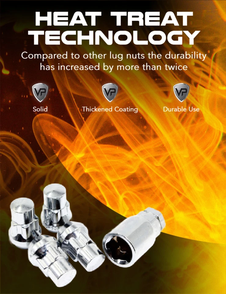 4 个 12x1.5 铬轮锁适用于三菱 Eclipse Cross Lancer Outlander — 第 4/4 张图片