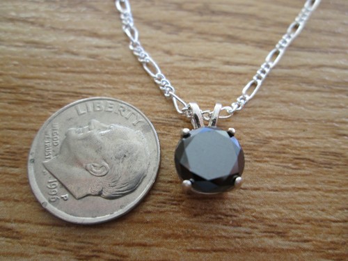 2.90ct 100% REAL EARTH MINED NATURAL BLACK DIAMOND NECKLACE, CERTIFICATE,PENDANT - Picture 7 of 8