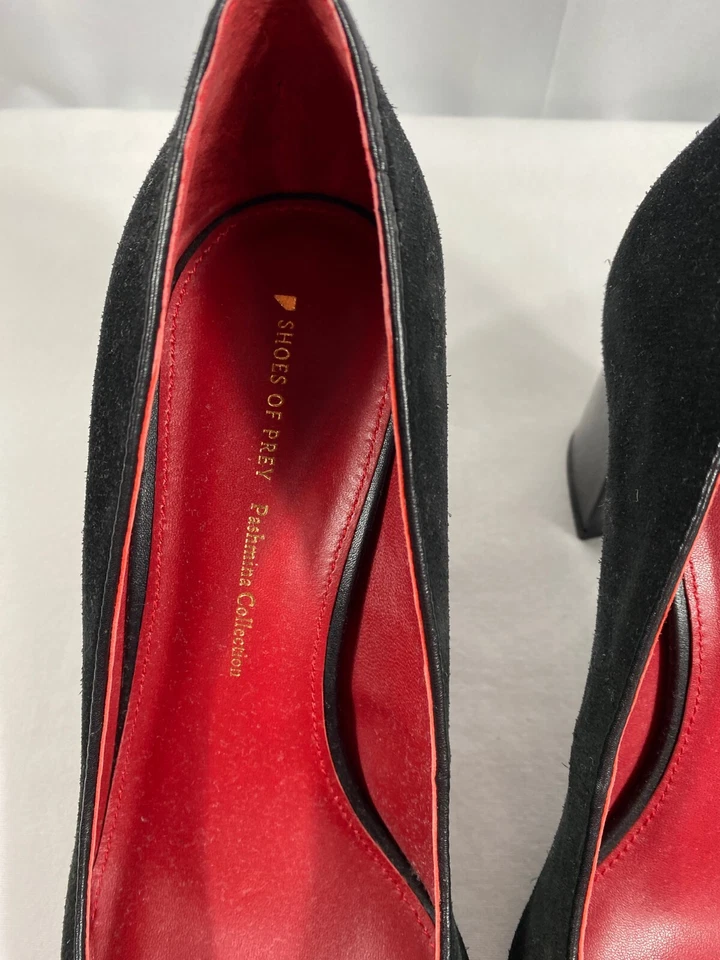 Zapatos de salón SHOES OF PREY para mujer con puntera negra de gamuza talla grande 10 WW US Foto 2 de 4