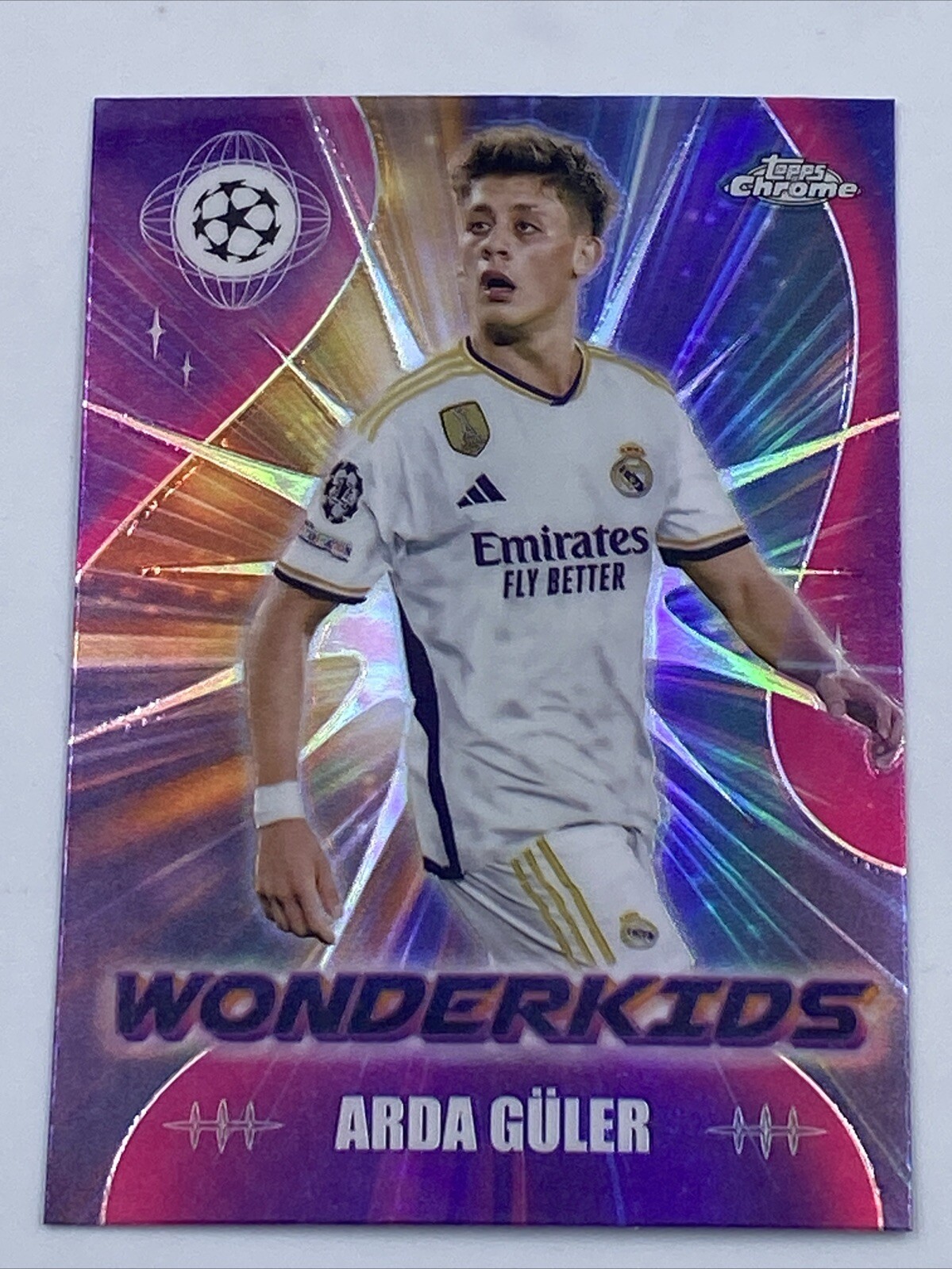 Arda Guler #WK-1 Soccer Cards 2023 Topps Chrome UEFA Club Wonderkid trading card — raw and PSA graded price guide