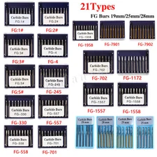 Dental Carbide Round Burs For High Speed Handpiece Pear Friction Grip 19/21/25MM