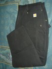 Carhartt B01 Men's Black Double Front Work Dungaree Pants 50x30 New No Tags