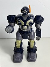 Hap-P-Kid Toy Robot Fighter Blue WALKS 7" Battery Operated - Fully Functional
