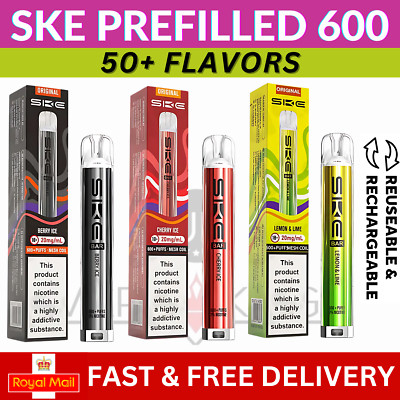 SKE CRYSTAL VAPE BAR PREFILLED E-Cig 2ml 20mg Nic salt ALL FLAVOURS BULK  OFFERS