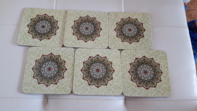MANDALA SAUCER Fiberboard Wood Kitchen Furniture Saucer Coffee Tea