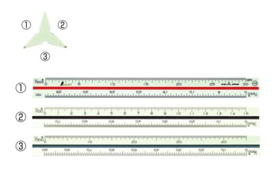 SHINWA Triangle divers Échelle Mesure Règle Ruler Papeterie 15 cm 74969