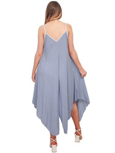 Maxi vestido de verano italiano con tirantes estampado de playa con cuello en V sin mangas para mujer - Imagen 189 de 253