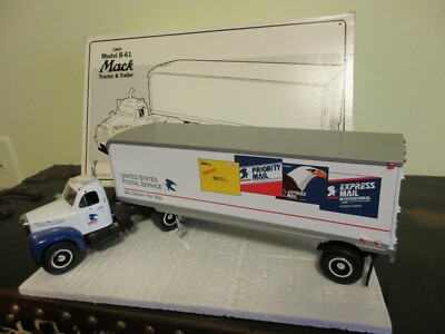 1994 First Gear-'' U.S. MAIL ENVELOPES '' 1960 Model B-61 Mack Tractor & Trlr 1:34
