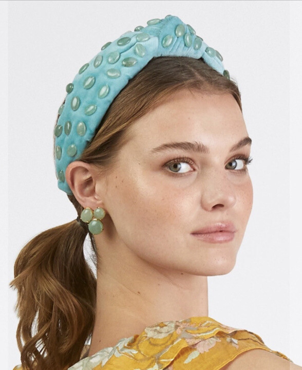 Jade Knotted Headband - Lele Sadoughi Lele Sadoughi Jade Knotted Brocade Headband | Neiman Marcus main image 4