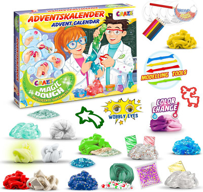 CRAZE 64368 Magic Dough Adventskalender 24 Überraschungen Superknete Spielzeug