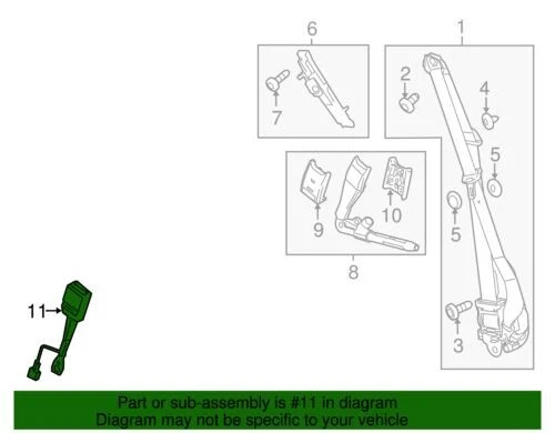 Original GM 2010-2019 Chevrolet Cadillac negro hebilla del cinturón de seguridad del conductor 19300609 Foto 2 de 2