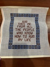Susan Treglown Hand-Painted 10ct Needlepoint Canvas God Save Me From All The  