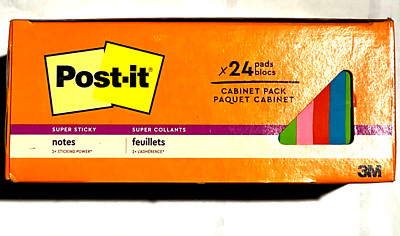 Post-it Super Sticky , Notes 3'' x 3'' 24 Pads of  70 (3M)