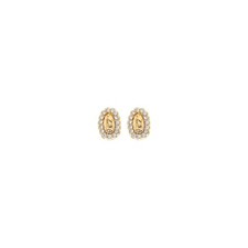 Real 14K Yellow Gold CZ Guadalupe Earrings with Screw Back Girls Womens