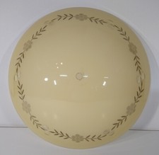 Lampadario Vintage Ufo 50S In Vetro Piatto Giallo Floreale