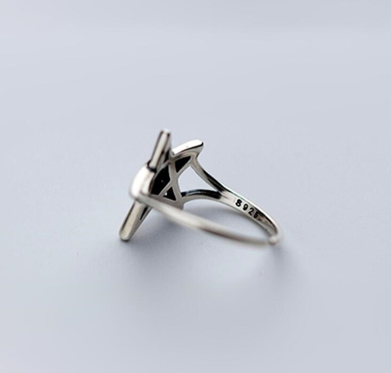 925 Sterling Silver Adjustable Ring elegant Rope style Thumb Finger
