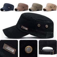 Baseball Hat Army Hats Flat Top Caps Casual Washed Cotton Military Cap Cadet Hat