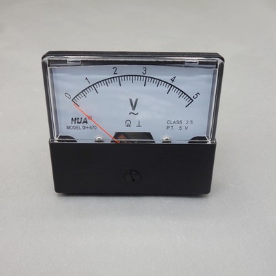 1PC AC 0-5V Analog Voltmeter Analogue Voltage Panel Meter 60*70MM DH-670