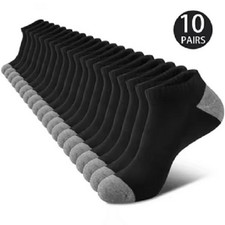 10 PAIA CALZINI FANTASMINI UOMO DONNA ALLA CAVIGLIA IN COTONE MISURA 40/46 MNT