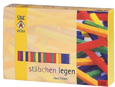 Holzspielzeug Legespiel Stäbchen  LxBxH 170x110x30mm NEU Holzspiel Legen Körper