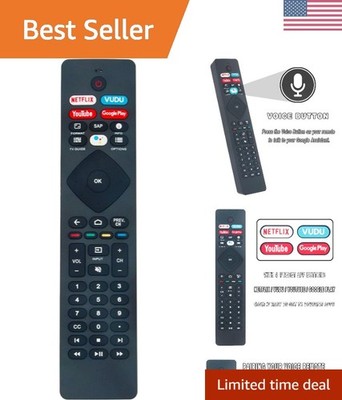 Ergonomic RF402A-V14 Voice Remote for Philips Android TVs - Ultimate Replacement