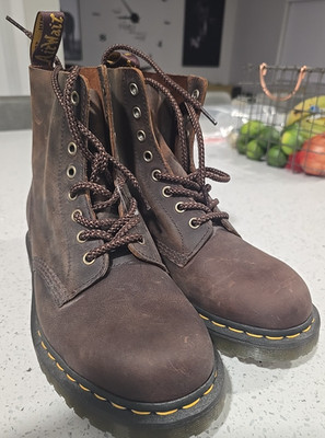 Dr. Marten's 1460 Crazy Leather Lace Up Brown Boots Men's 9 Womens 10.5