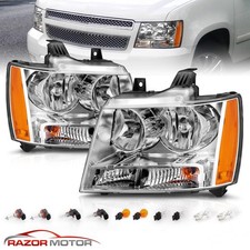 2007-14 Replacement Chrome Headlight Pair For Chevy Avalanche Subarban Tahoe
