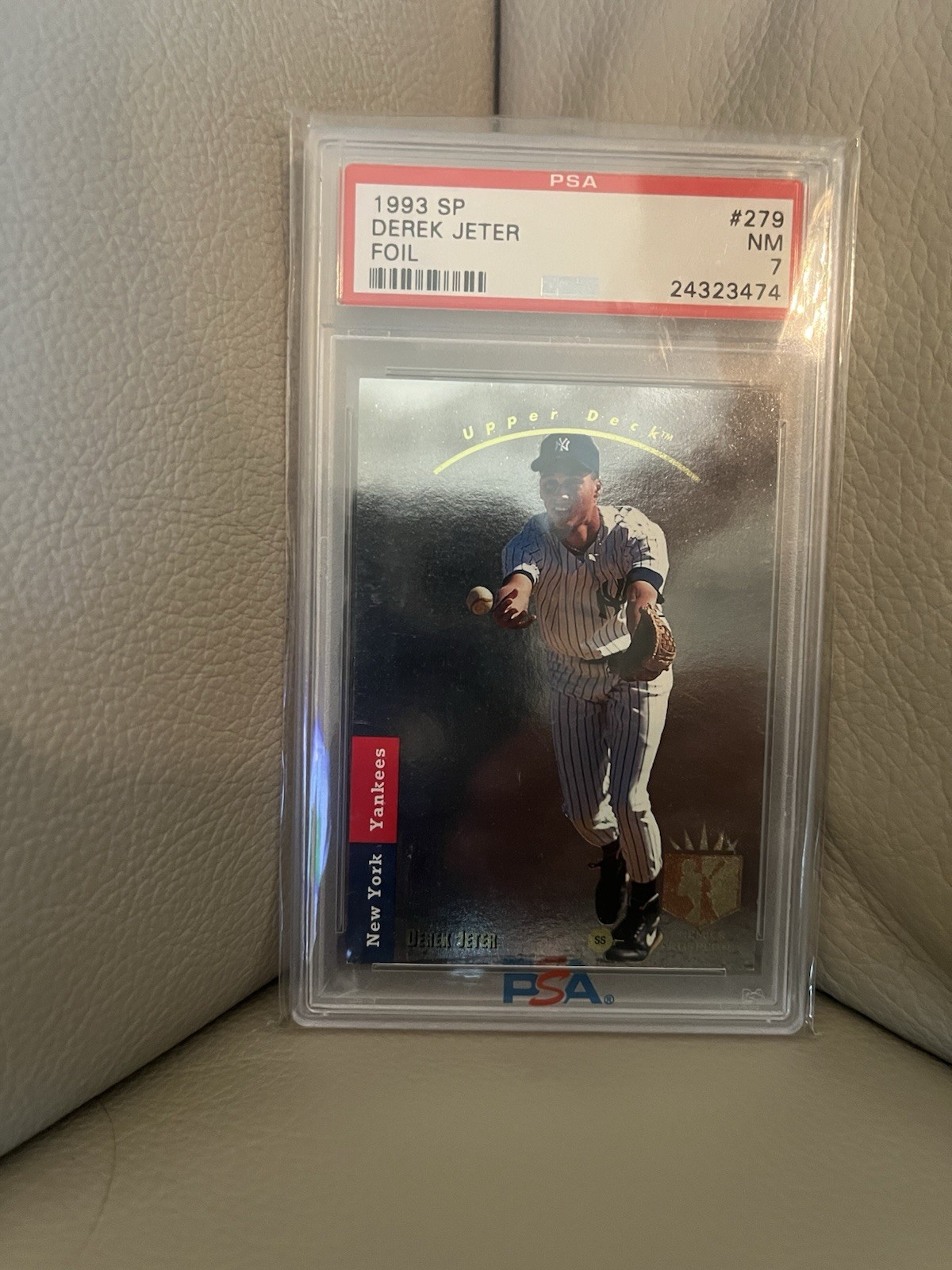 derek jeter sp foil 1993 psa 7  #273 —rookie. view 2