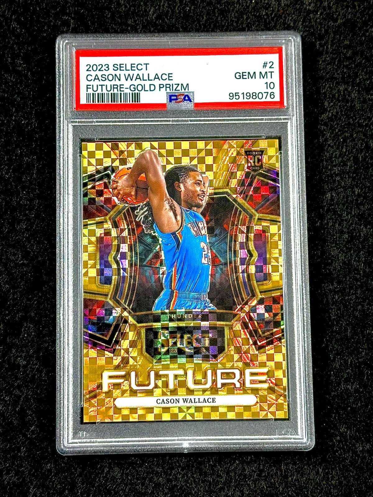 2023 Panini Select CASON WALLACE Rookie Future Gold Prizm #/10 RC PSA 10 - POP 4
