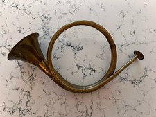 Vintage Brass French Fox Hound Hunting Horn Decor